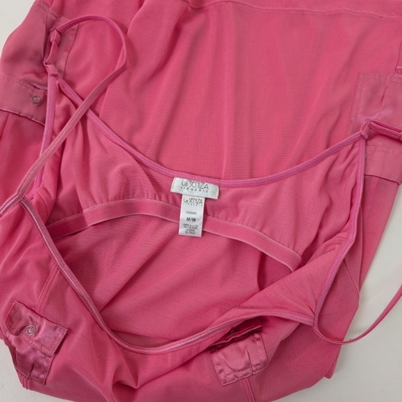 Pink Sheer Mesh Mini Slip Dress La Senza Square Neckline Straps Tank Sleeveless - Picture 11 of 11